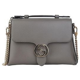 Gucci Sac à épaule doré avec poignée supérieure entrelacée