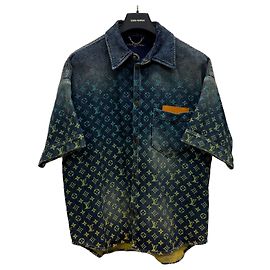 Louis Vuitton Camicia in denim a maniche corte Rainbow Monogram
