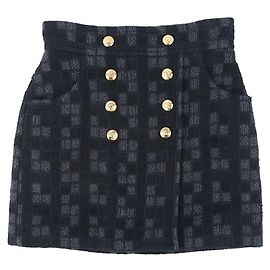 Gucci Falda de tweed con botones dorados GG Talla