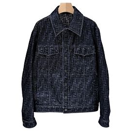 Fendi Casaco denim trucker em veludo