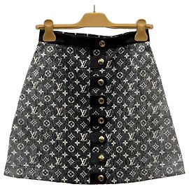 Louis Vuitton Saia de ganga Monogram com abas de botão