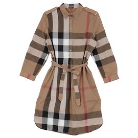 Burberry Vestido de algodón a cuadros Kelsey Brown