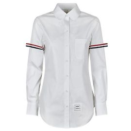 Thom Browne Classic Round Collar Shirt with Armband in Poplin
