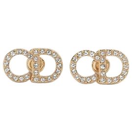 Dior Pendientes de botón Signature Gold