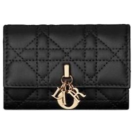 Dior Portafoglio Glycine Pelle di Agnello Cannage Nero