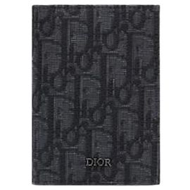 Dior Vertical Two-Tier Card Holder Black Oblique Jacquard