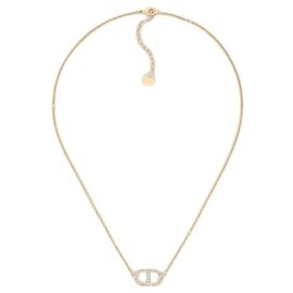 Dior Collar Petit CD Metal Acabado Dorado Cristales Tono Plateado