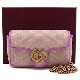 Gucci Sac à bandoulière et sac porté épaule Super Mini GG Marmont Canvas