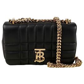 Burberry Mini Quilted Leather Rolla Bag Black