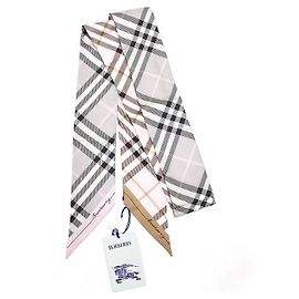 Burberry Skinny Contrast Check Silk Scarf