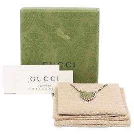 Gucci Collana con pendente a cuore Trademark Silver