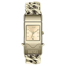 Diesel Orologio in metallo quadrato Closer da donna