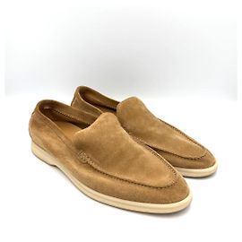 Loro Piana Mocassini in camoscio Summerwalk Lightwood