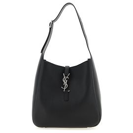Autre Marque Bolsa de ombro em couro de bezerro preto