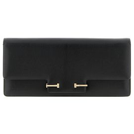 Tom Ford Schultertasche aus schwarzem Ziegenleder
