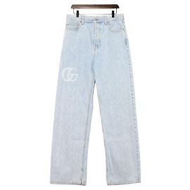 Calças retas de denim Gucci azuis