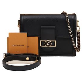 Louis Vuitton Dauphine MM Epi Leather Shoulder Bag Black
