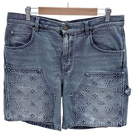 Louis Vuitton Monogram Carpenter Workwear Denim Shorts