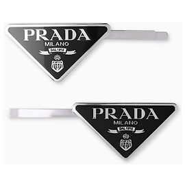 Prada Haarklammern aus Metall schwarz