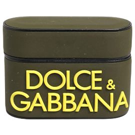 Dolce & Gabbana Funda de Airpods Accesorio de goma Army Green con logotipo grabado