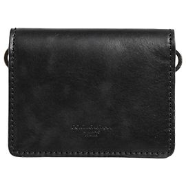 Dolce & Gabbana Portacarte bifold in pelle nera, portamonete e portafoglio con clip per chiavi da uomo