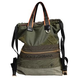 Dolce & Gabbana Sac à dos rucksack patchwork vert militaire