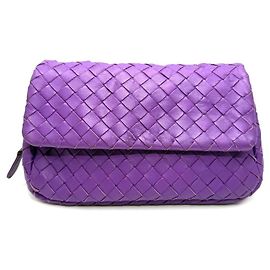 Bottega Veneta Intrecciato Mini Crossbody Bag Purple Condition
