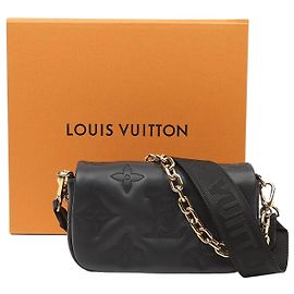 Louis Vuitton Portefeuille Bubblegram avec bandoulière Black