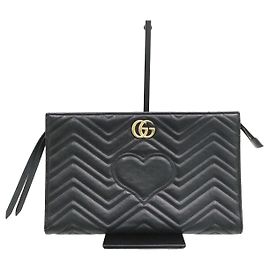 Gucci Clutch Marmont Matelassé Black Gold