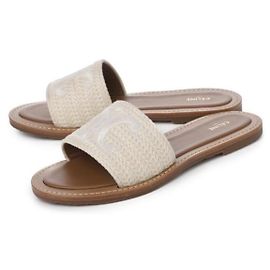 Céline Mules in tela di cotone ricamata