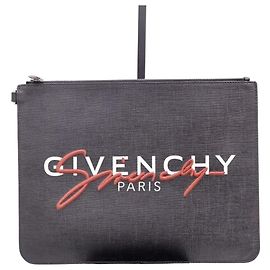 Givenchy Zip Pouch Clutch mit besticktem Logo Schwarz