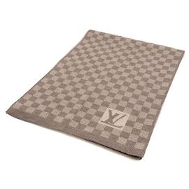 Louis Vuitton Sciarpa Muffler Damier in lana marrone