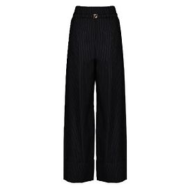 Pantaloni Fendi in lana gessata neri