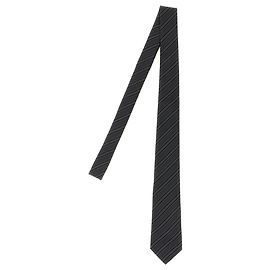 Autre Marque Gravata SAINT LAURENT em seda jacquard riscada cinza