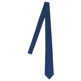 Cravatta Gucci in seta blu con monogramma GG e ape