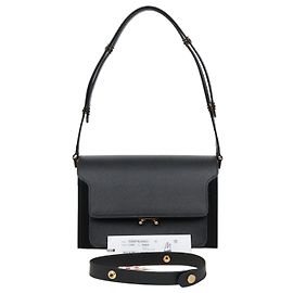 Marni Borsa a tracolla in pelle Saffiano nera da donna