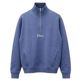 Dior Half-Zip Sweatshirt mit Logo-Stickerei in Blue