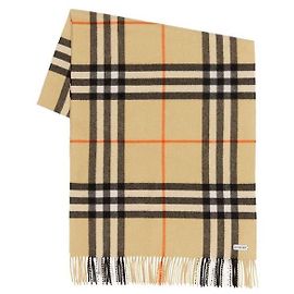 Burberry Sciarpa in cashmere a quadri giganti lavati Sand