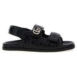 Sandali Double G Gucci in pelle nera