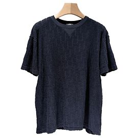 Dior Terry Oblique Navy Kurzarm T-Shirt Grade/M)