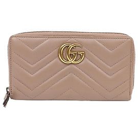 Gucci Cartera larga con cremallera Matelassé Dusty Pink