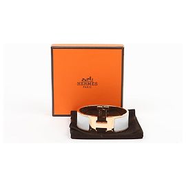 Hermès Bracciale Click Clack in Gold Blanc