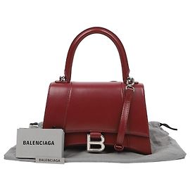 Balenciaga Borsa a spalla Tote piccola Burgundy Silver