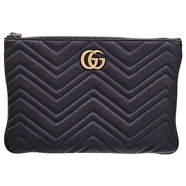 Gucci Leder-Clutch Schwarz