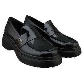 Tod's Womens Leather Loafers Black