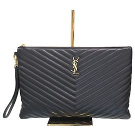 Autre Marque Clutch porta documenti Monogram Matelassé con dettagli dorati
