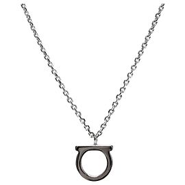 Salvatore Ferragamo Gancini Necklace Silver