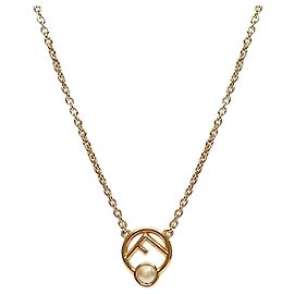 Collar Fendi Pearl F Gold