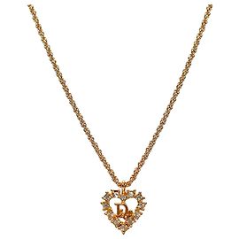Dior Collana Oblique in oro con cuore in zircone