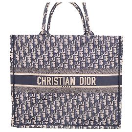 Dior Book Tote Large Ricamato Oblique